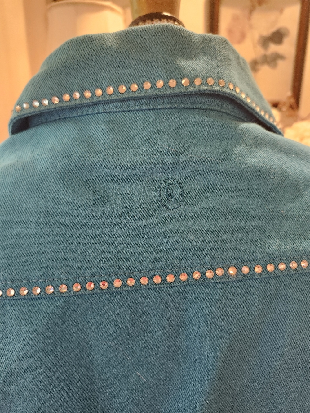 Turquoise Rhinestone Equestrian Western Show Rodeo Jacket Small - Picture 7 of 10
